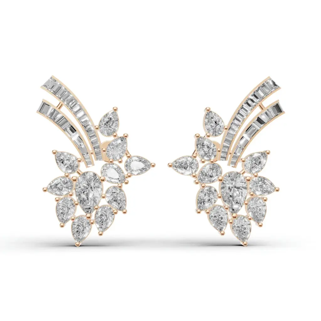 Elmera Petal diamond earring