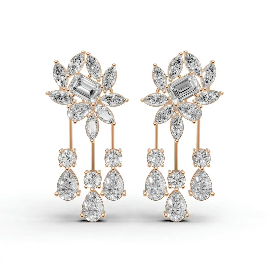 Neria diamond drop earring