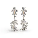 Dangy arc diamond earring