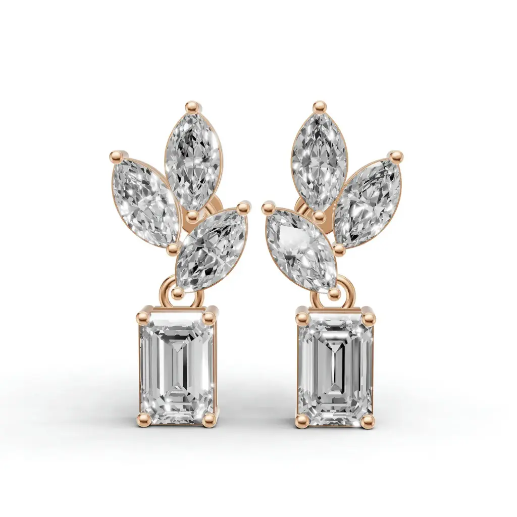 Lillyan drop Emerald earring