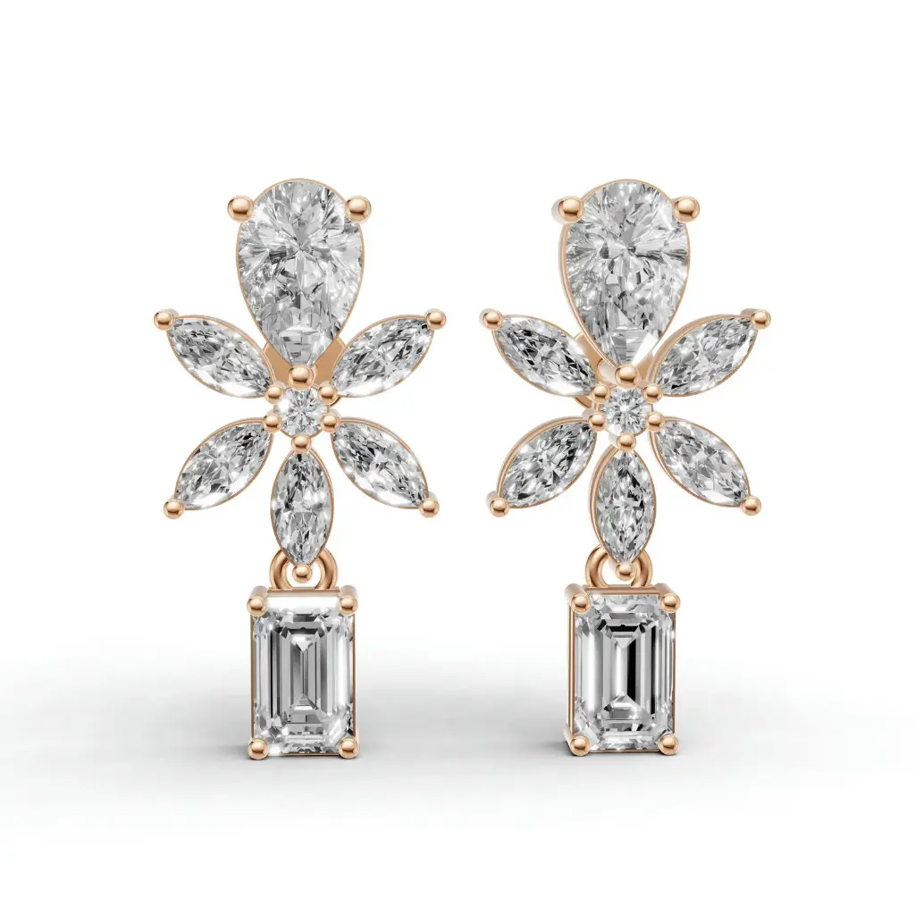 Posie emerald drop earring