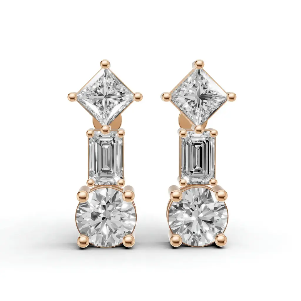 May diamond dangle earring