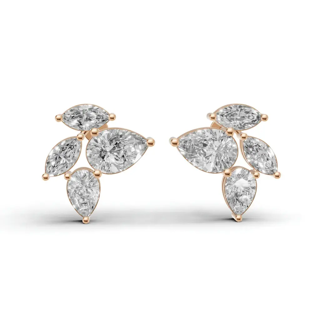 Iris curve diamond studs