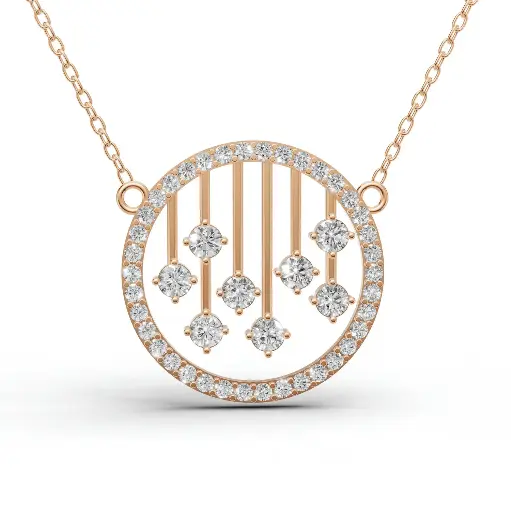 [14R581] Baroque chandelier diamond pendant (14KT, Rose)