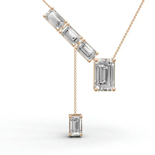 [14R587] A-line emerald tansel pendant (14KT, Rose)