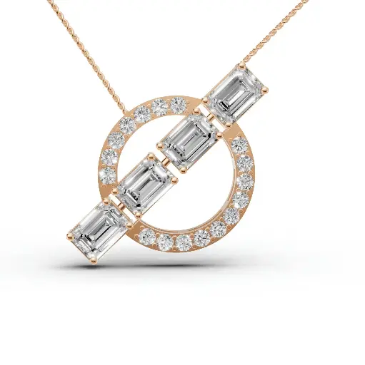 [14R617] Auralign diamond pendant (14KT, Rose)