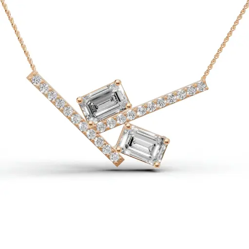[14R641] Grace cross diamond pendant (14KT, Rose)