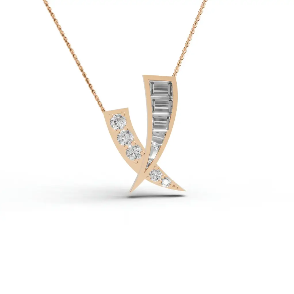 Baleina curve diamond pendant