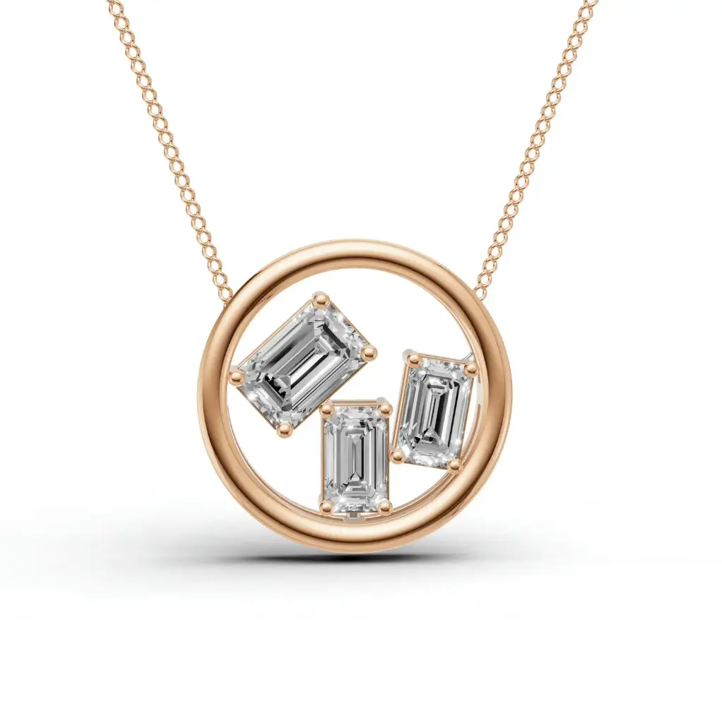 Orria emerald diamond pendant