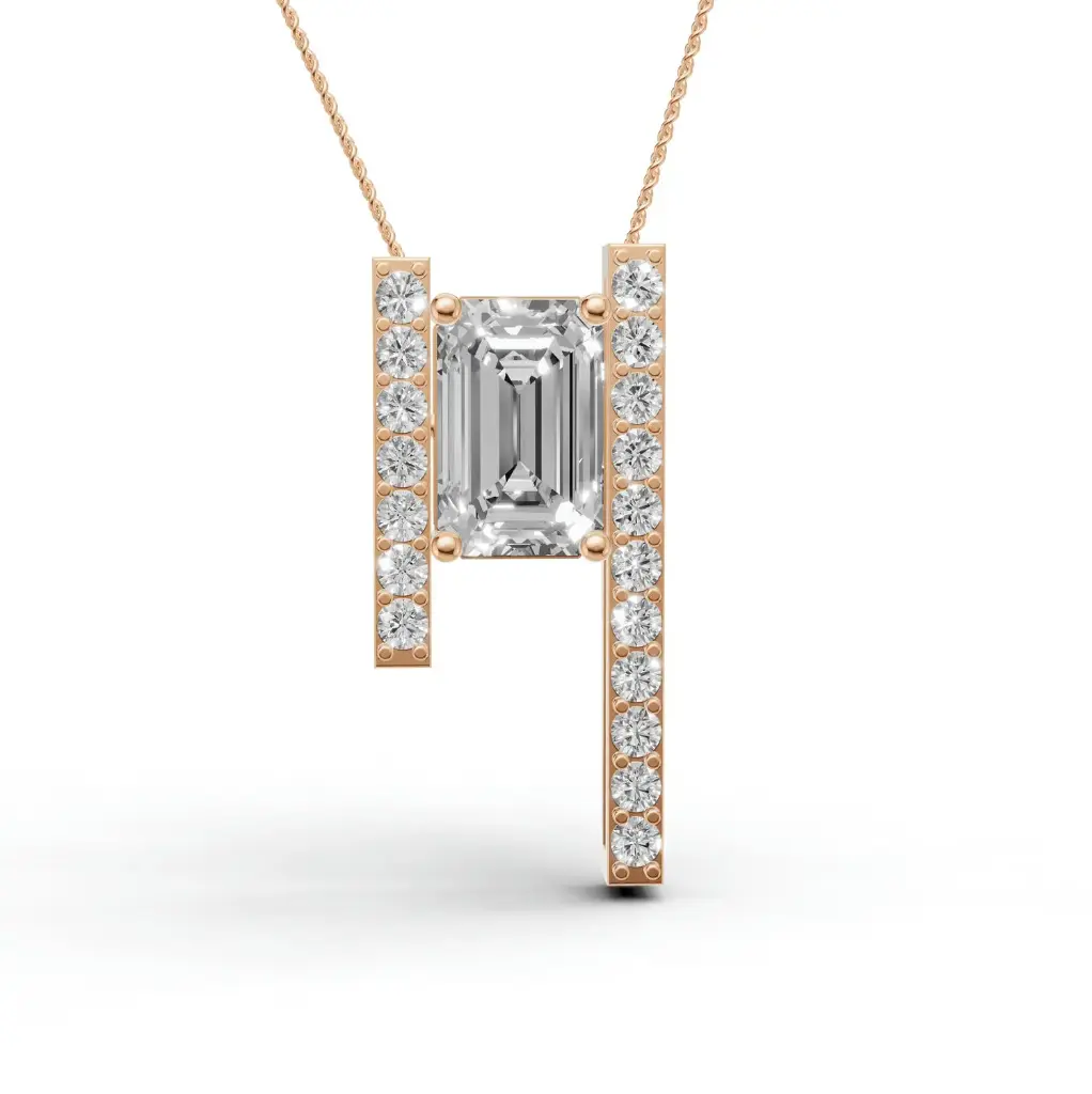 Zale emerald diamond pendant