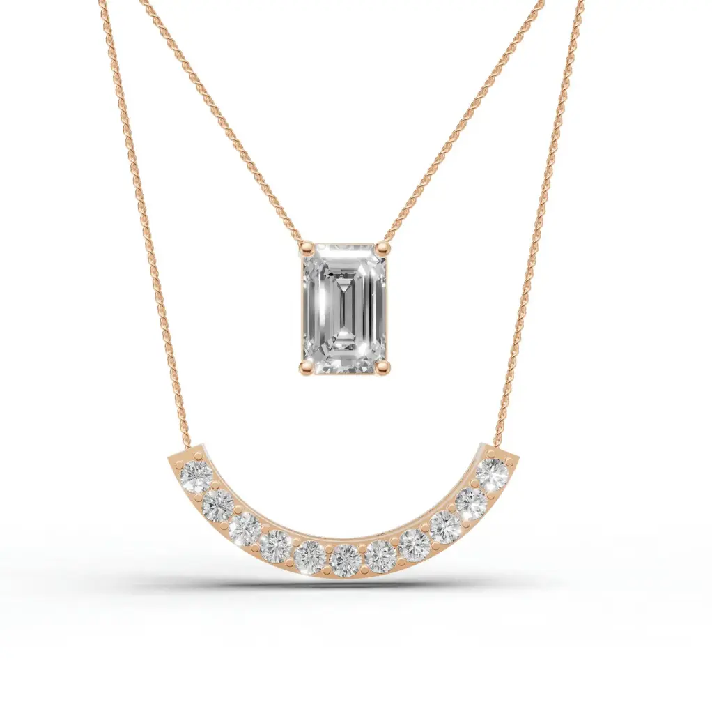 Twin cosmael diamond pendant